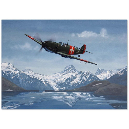 Thijs Postma - Poster - Messerschmitt Bf 109E Swiss Patrol Poster Only TP Aviation Art