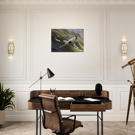 Thijs Postma - Poster - MiG-15 And F-86 Sabre In Korea Poster Only TP Aviation Art