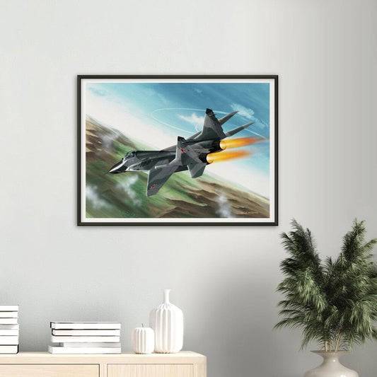 Thijs Postma - Poster - MiG-29 Full Afterburners - Metal Frame Poster - Metal Frame TP Aviation Art