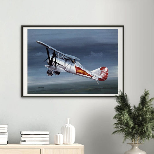 Thijs Postma - Poster - Polikarpov I-5 In The Sky - Metal Frame Poster - Metal Frame TP Aviation Art