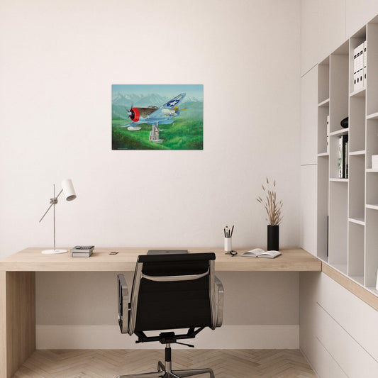 Thijs Postma - Poster - Republic Thunderbolt USAF Over Schloss Neuschwanstein Poster Only TP Aviation Art