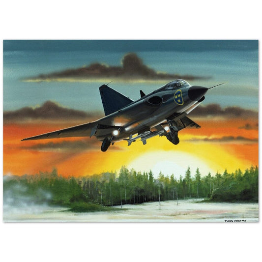 Thijs Postma - Poster - SAAB J-35 Draken Poster Only TP Aviation Art