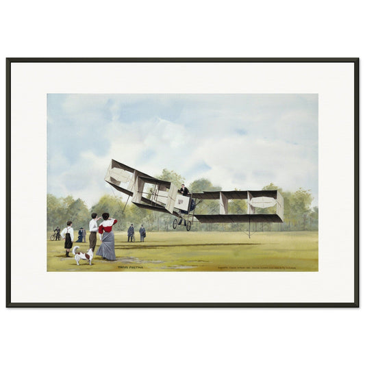 Thijs Postma - Poster - Santos-Dumont 14-bis First Flight Over Europe - Metal Frame Poster - Metal Frame TP Aviation Art 70x100 cm / 28x40″