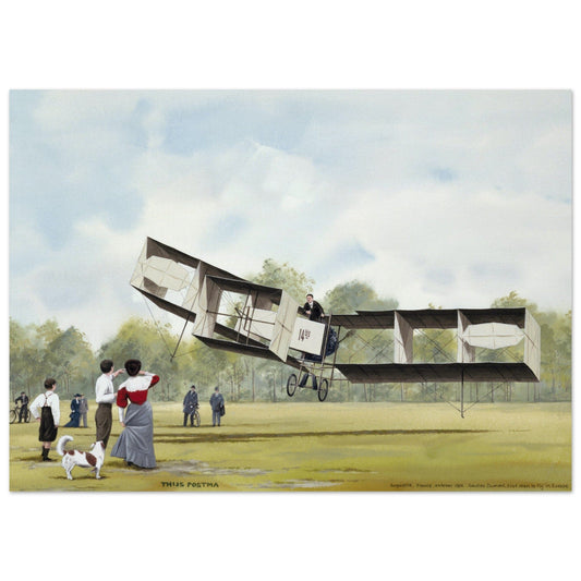 Thijs Postma - Poster - Santos-Dumont 14-bis First Flight Over Europe Poster Only TP Aviation Art 50x70 cm / 20x28″