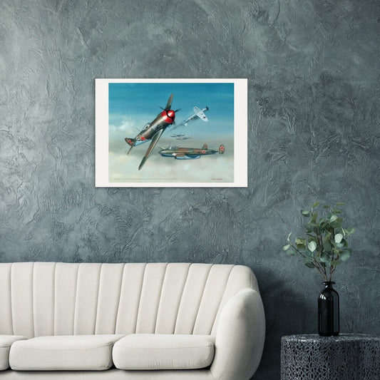 Thijs Postma - Poster - Soviet Lavochkin La-5 Escorting Petlyakov Pe-2's Poster Only TP Aviation Art