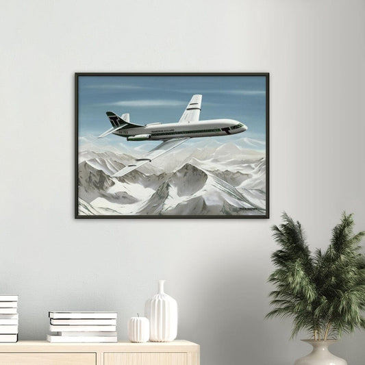 Thijs Postma - Poster - Sud-Est SE-210 Caravelle Transavia - Metal Frame Poster - Metal Frame TP Aviation Art