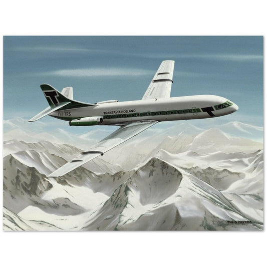 Thijs Postma - Poster - Sud-Est SE-210 Caravelle Transavia Poster Only TP Aviation Art
