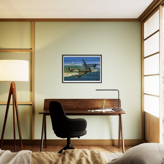 Thijs Postma - Poster - Supermarine Spitfire Mk.1 Battle Of Britain - Metal Frame Poster - Metal Frame TP Aviation Art