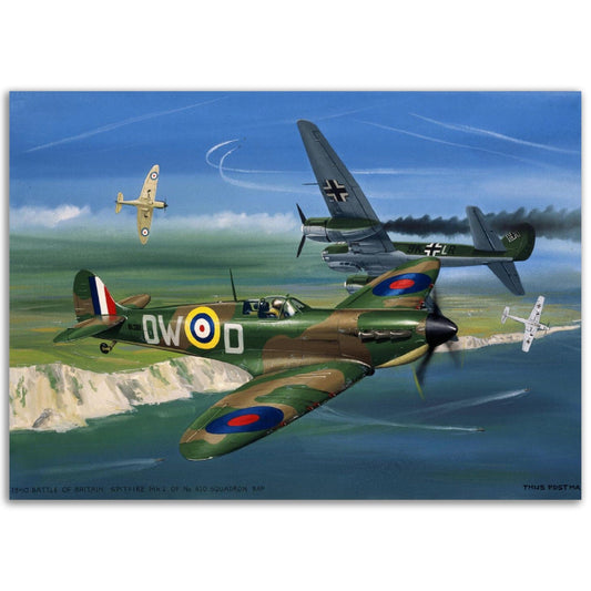 Thijs Postma - Poster - Supermarine Spitfire Mk.1 Battle Of Britain Poster Only TP Aviation Art