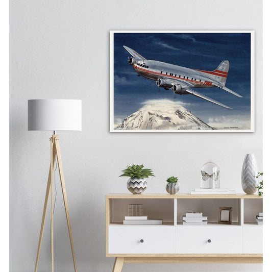 Thijs Postma - Poster - TWA Boeing 307B Stratoliner Snowy Mountain Poster Only TP Aviation Art