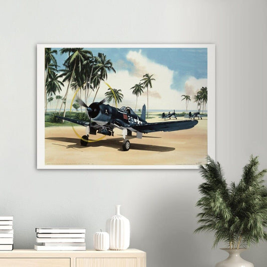 Thijs Postma - Poster - Vought F4U-1A Corsair Of Lt Ike Kepford In The Pacific Poster Only TP Aviation Art