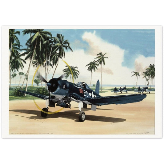 Thijs Postma - Poster - Vought F4U-1A Corsair Of Lt Ike Kepford In The Pacific Poster Only TP Aviation Art