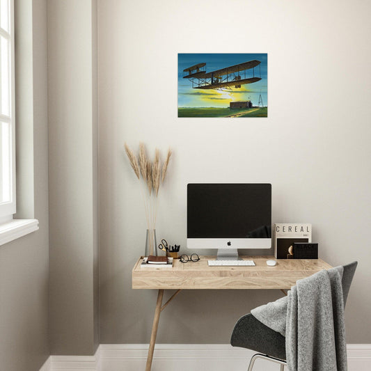 Thijs Postma - Poster - Wright Flyer First Flight Over The Netherlands 1909 Poster Only TP Aviation Art