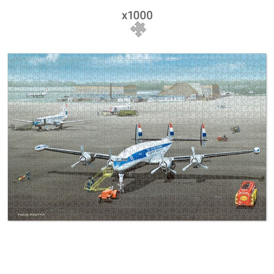 Thijs Postma - Puzzle - Lockheed L-1049 Super Constellation PH-LKC 1965 - 1000 pieces Jigsaw Puzzles TP Aviation Art