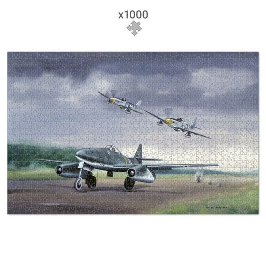 Thijs Postma - Puzzle - Messerschmitt Me 262 Getting Visitors P-51 Mustangs - 1000 pieces Jigsaw Puzzles TP Aviation Art