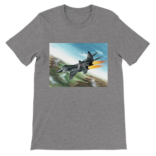 Thijs Postma - T-shirt - MiG-29 Full Afterburners - Premium Unisex T-shirt TP Aviation Art Dark Gray Heather S