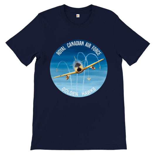 Thijs Postma - T-shirt - North American F-86 Golden Hawks - Premium Unisex T-shirt TP Aviation Art Navy S