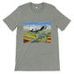 Thijs Postma - T-shirt - North American F-86K Sabre Over Dutch Landscape - Premium Unisex T-shirt TP Aviation Art Athletic Heather S 