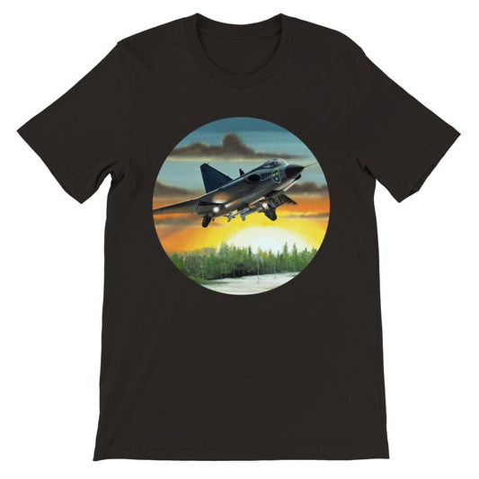 Thijs Postma - T-shirt - SAAB J-35 Draken - Premium Unisex T-shirt TP Aviation Art Black S