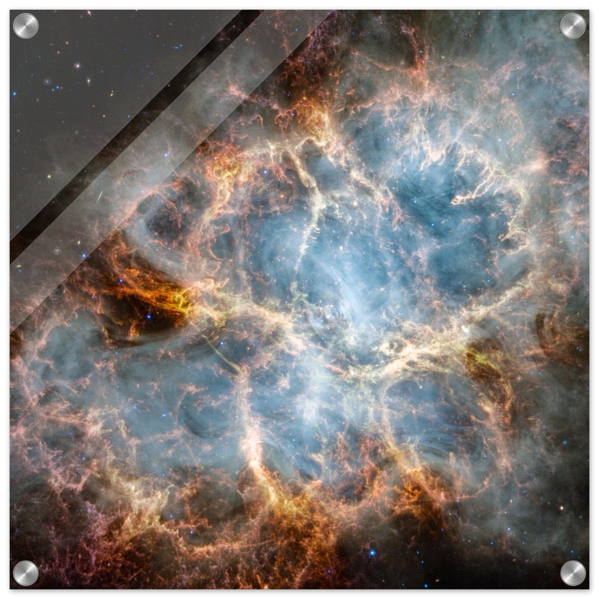 NASA - Poster - Acrylic - 28. Crab Nebula (NIRCam and MIRI Image) - James Webb Space Telescope Acrylic Print TP Aviation Art 50x50 cm / 20x20″ 