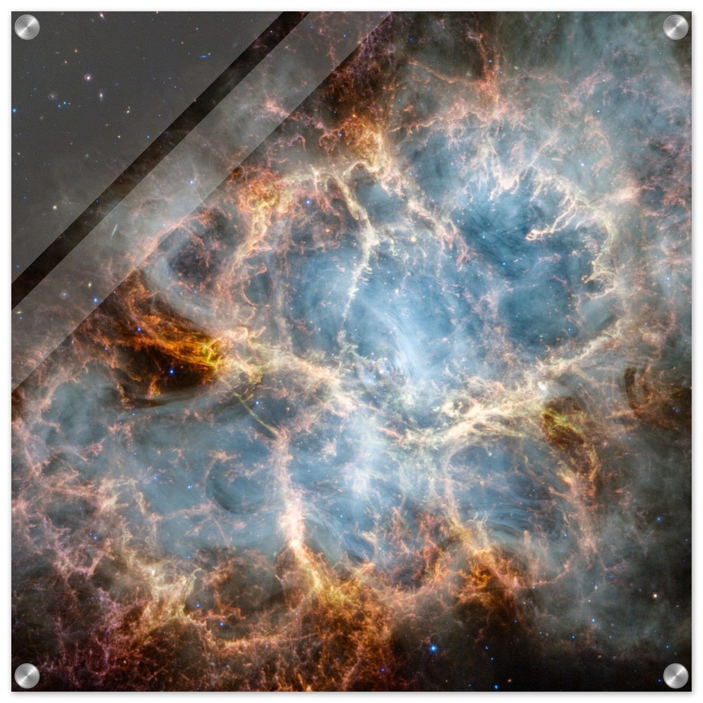 NASA - Poster - Acrylic - 28. Crab Nebula (NIRCam and MIRI Image) - James Webb Space Telescope Acrylic Print TP Aviation Art 60x60 cm / 24x24″ 