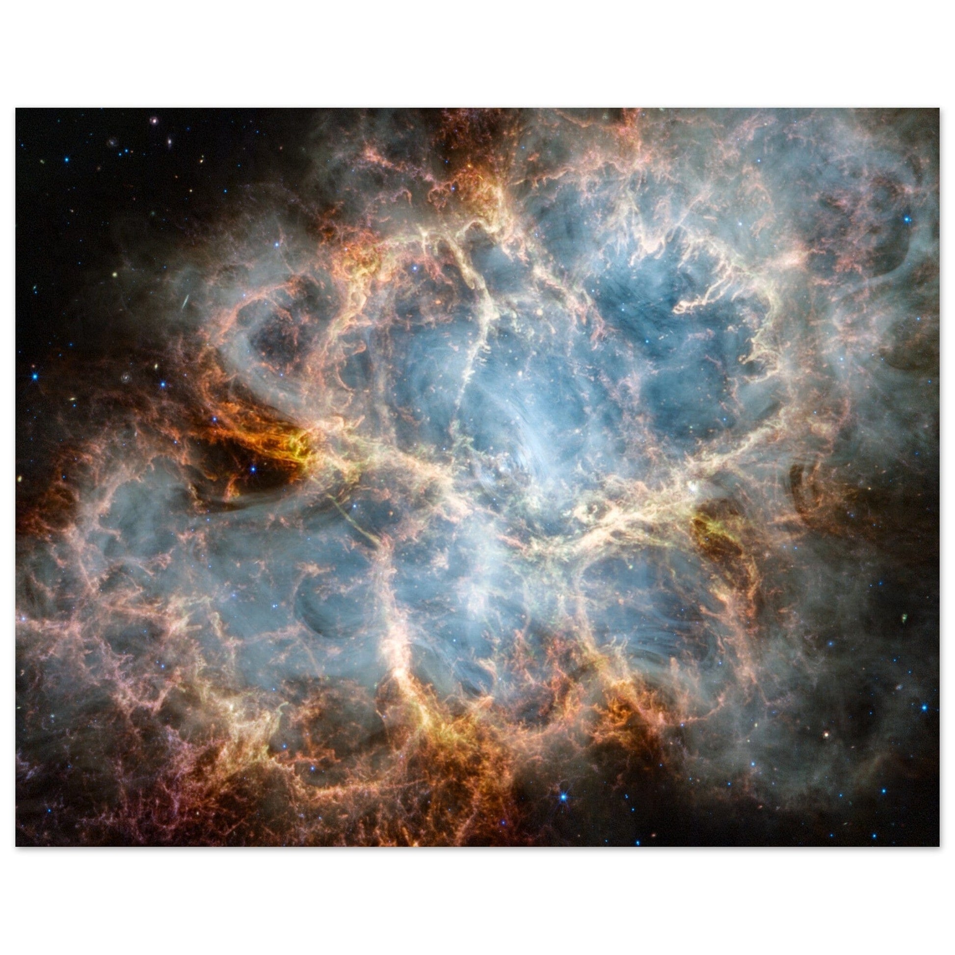NASA - Poster - Aluminum - 28. Crab Nebula (NIRCam and MIRI Image) - James Webb Space Telescope Aluminum Print TP Aviation Art 40x50 cm / 16x20″ 