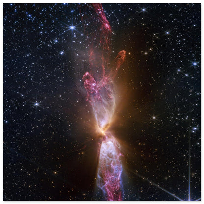 NASA - Poster - Aluminum - 34. Actively Forming Star System Lynds 483 (NIRCam Image) - James Webb Space Telescope Aluminum Print TP Aviation Art 50x50 cm / 20x20″ 