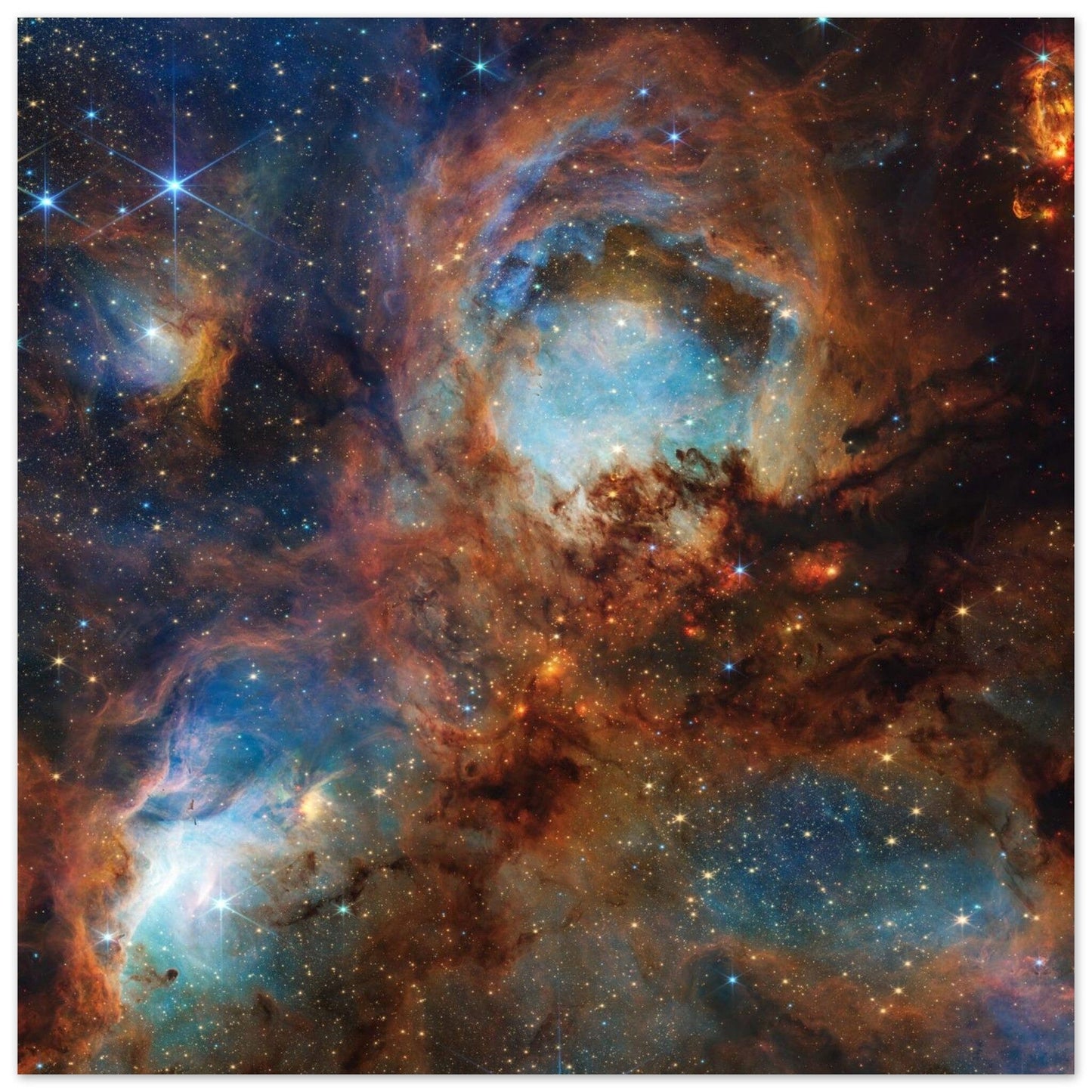 NASA - Poster - Aluminum - 39. Cat's Paw Nebula (NIRCam Image) - James Webb Space Telescope Aluminum Print TP Aviation Art 40x40 cm / 16x16″ 