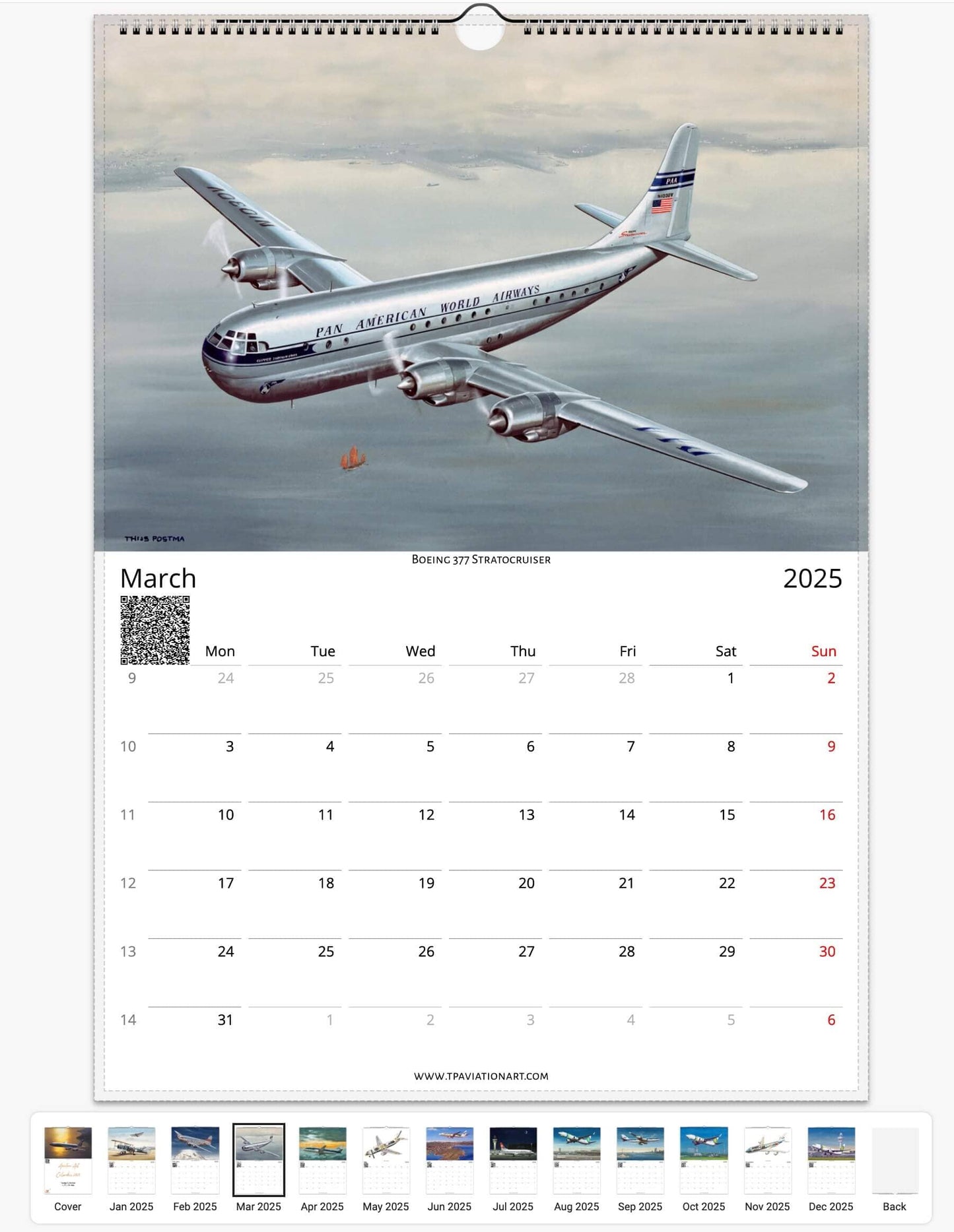 Thijs Postma - Aviation Art Calendar 2025 - Boeing Collection Calendar TP Aviation Art 