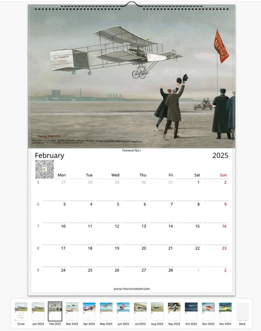 Thijs Postma - Aviation Art Calendar 2025 - Pioneers Of Flight Selection Calendar TP Aviation Art 