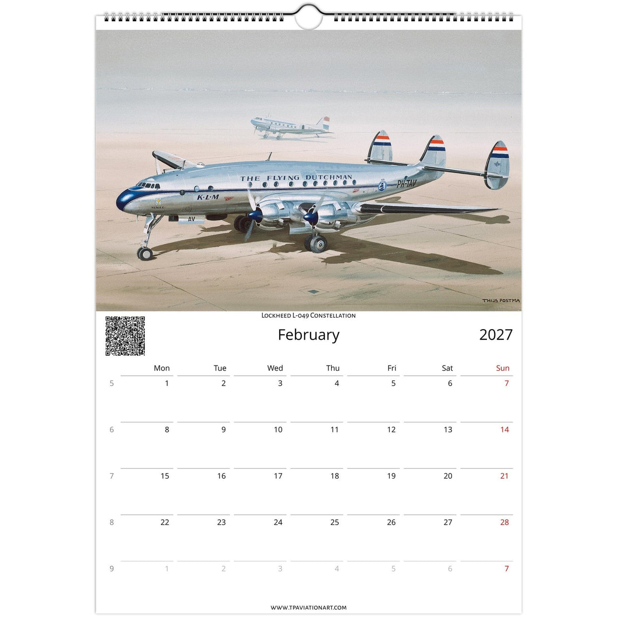 Thijs Postma - Aviation Art Calendar 2027 - Constellation Collection Calendar TP Aviation Art 