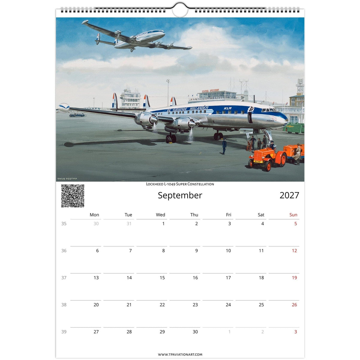 Thijs Postma - Aviation Art Calendar 2027 - Constellation Collection Calendar TP Aviation Art 