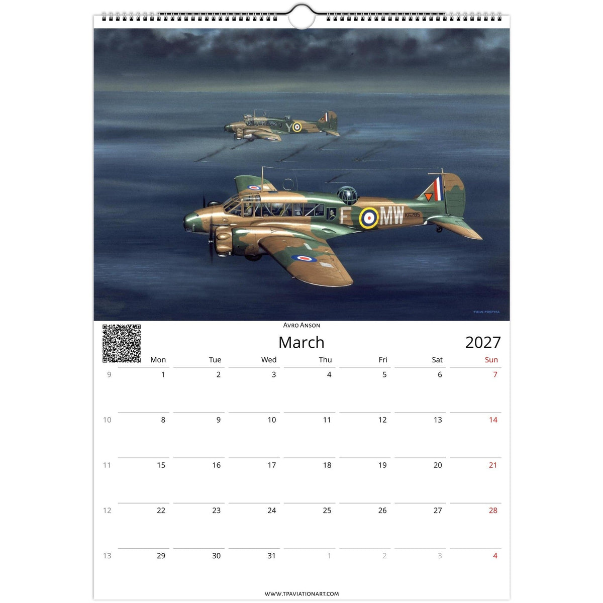 Thijs Postma - Aviation Art Calendar 2027 - Dutch Naval Air Service (MLD) Collection Calendar TP Aviation Art 