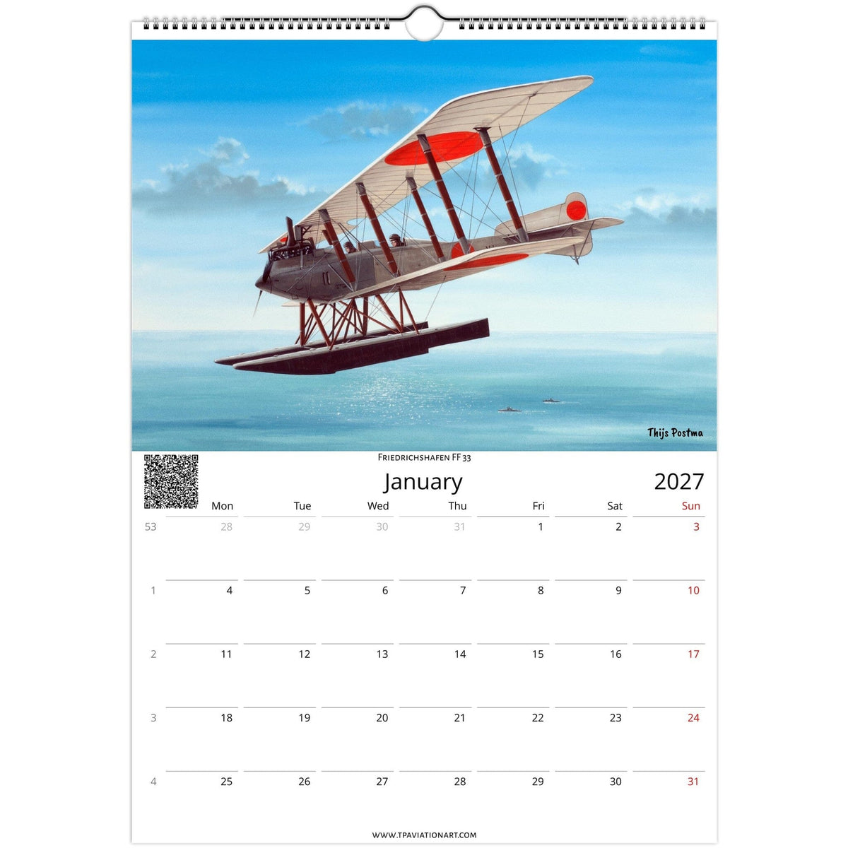Thijs Postma - Aviation Art Calendar 2027 - Dutch Naval Air Service (MLD) Collection Calendar TP Aviation Art 
