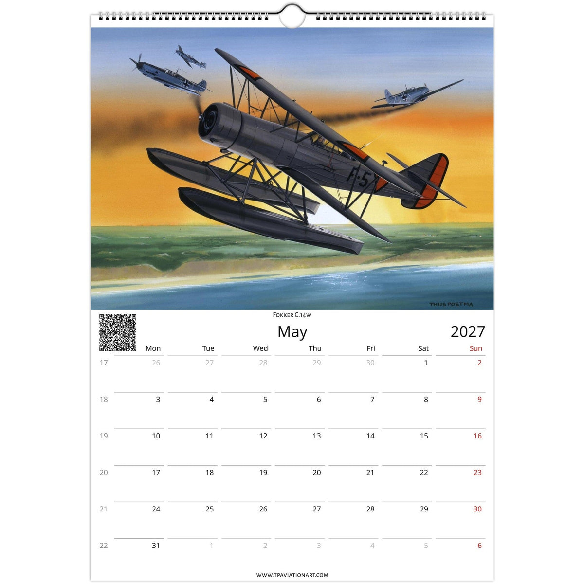 Thijs Postma - Aviation Art Calendar 2027 - Dutch Naval Air Service (MLD) Collection Calendar TP Aviation Art 