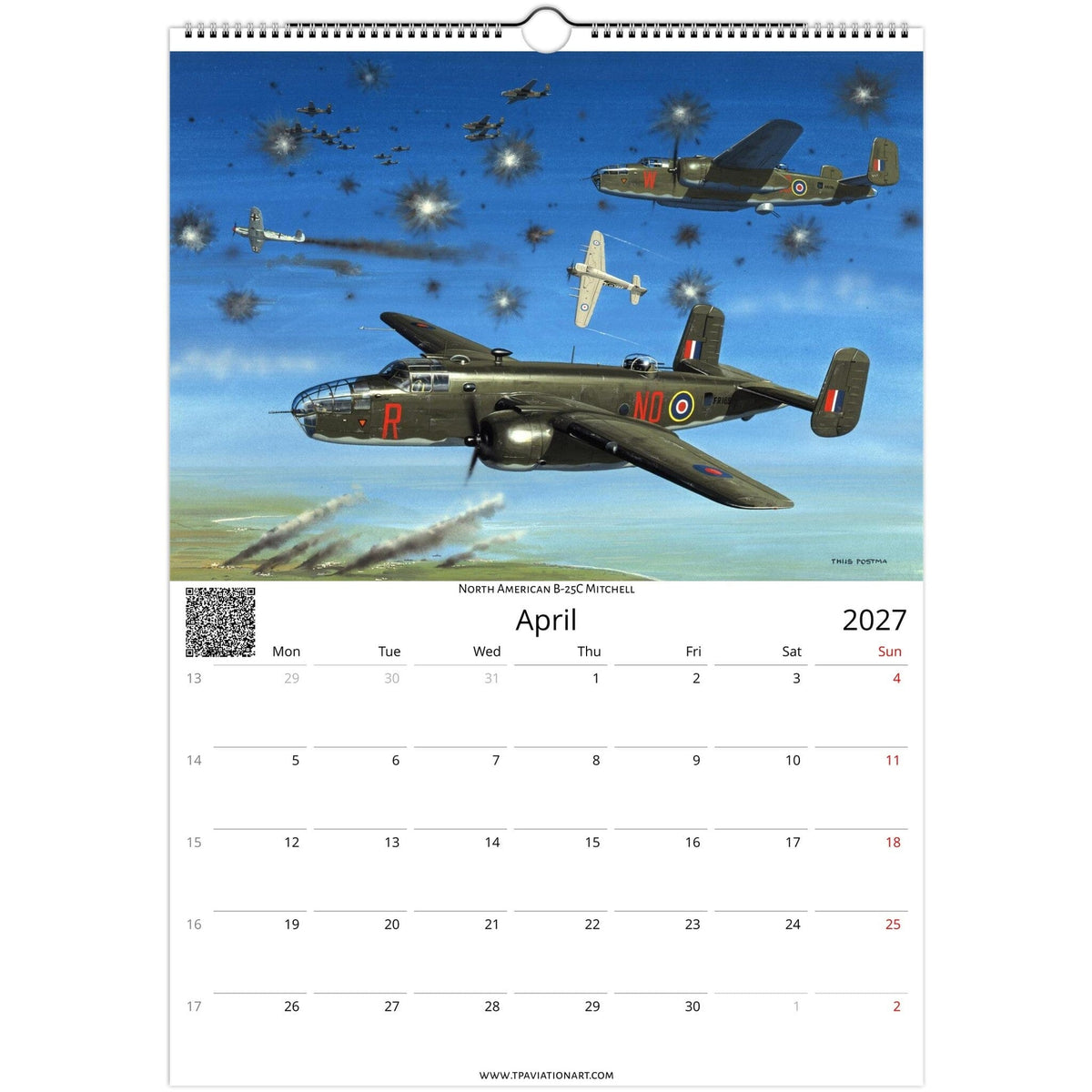 Thijs Postma - Aviation Art Calendar 2027 - Dutch Naval Air Service (MLD) Collection Calendar TP Aviation Art 