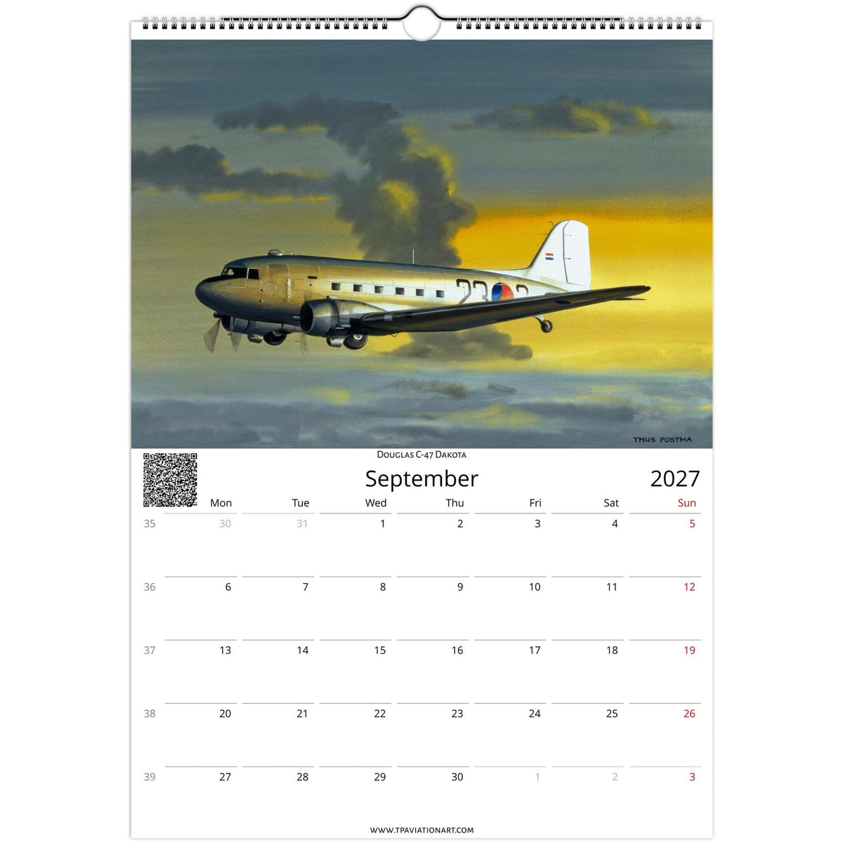 Thijs Postma - Aviation Art Calendar 2027 - Dutch Naval Air Service (MLD) Collection Calendar TP Aviation Art 