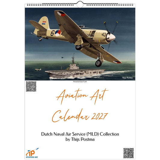 Thijs Postma - Aviation Art Calendar 2027 - Dutch Naval Air Service (MLD) Collection Calendar TP Aviation Art A3 (29.7 x 42 cm) 