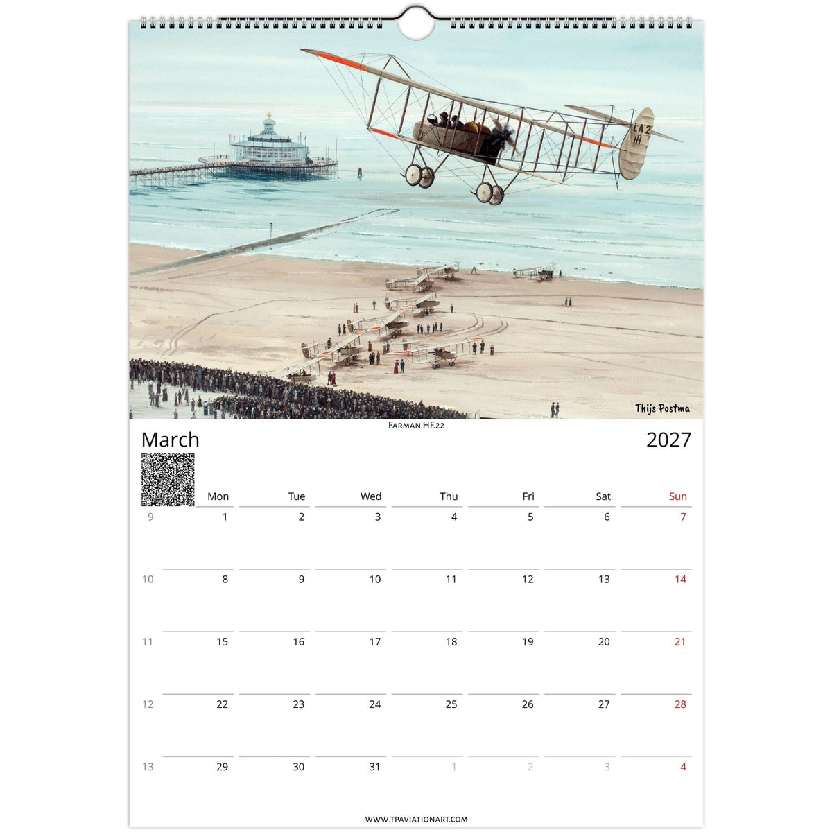 Thijs Postma - Aviation Art Calendar 2027 - Pioneers Of Flight Selection Calendar TP Aviation Art 
