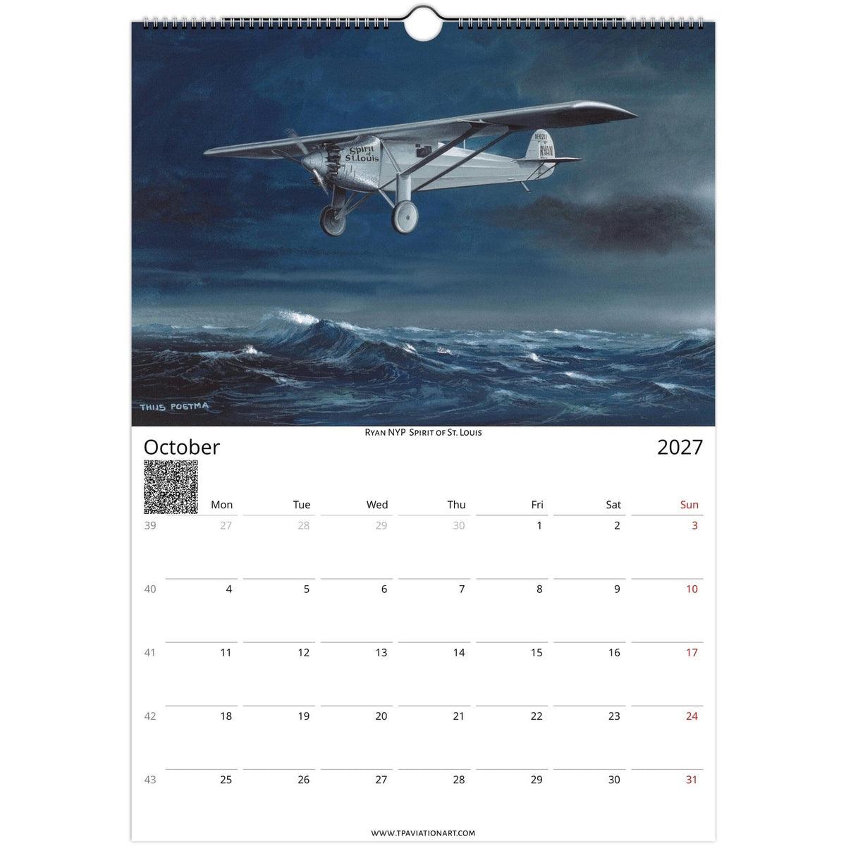 Thijs Postma - Aviation Art Calendar 2027 - Pioneers Of Flight Selection Calendar TP Aviation Art 