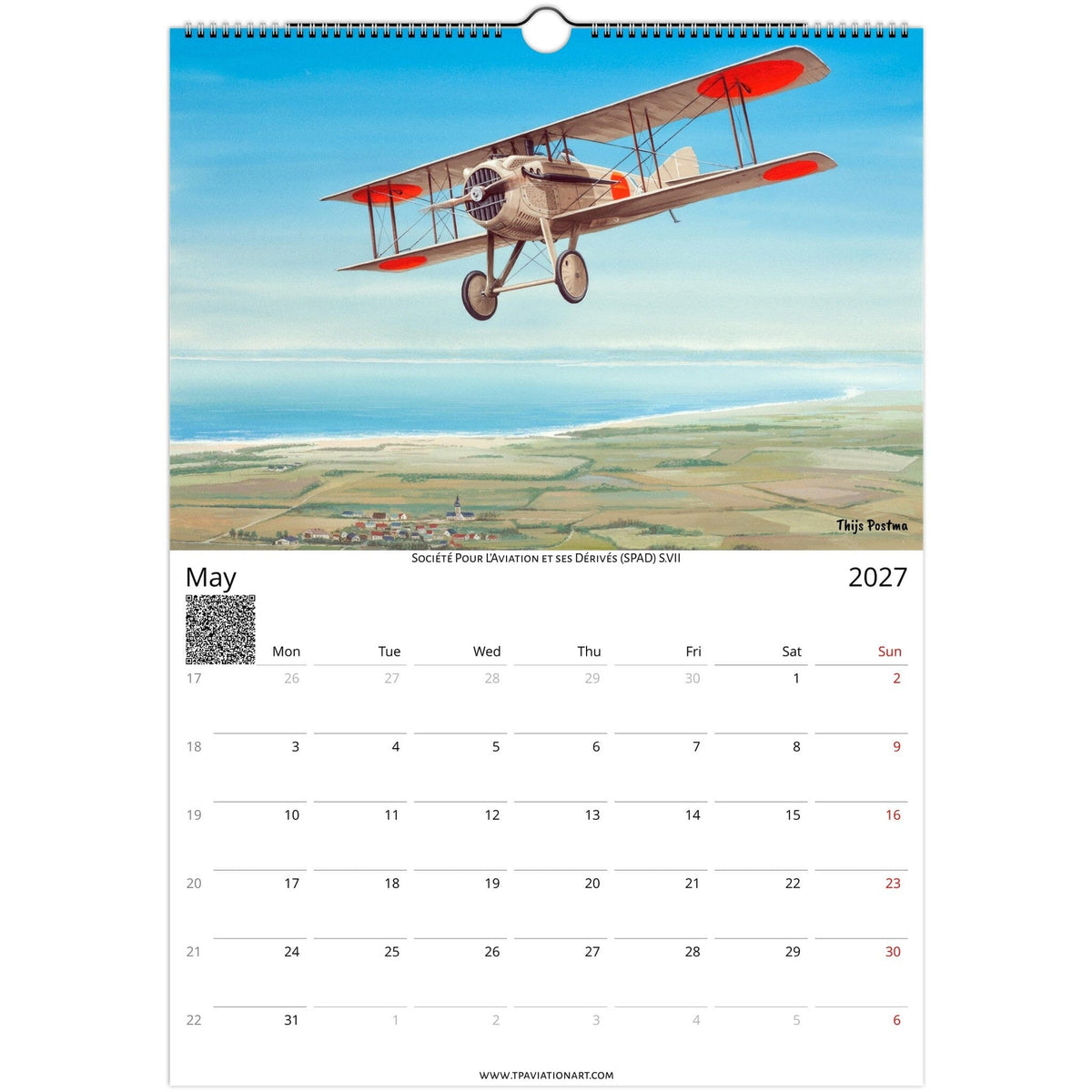Thijs Postma - Aviation Art Calendar 2027 - Pioneers Of Flight Selection Calendar TP Aviation Art 