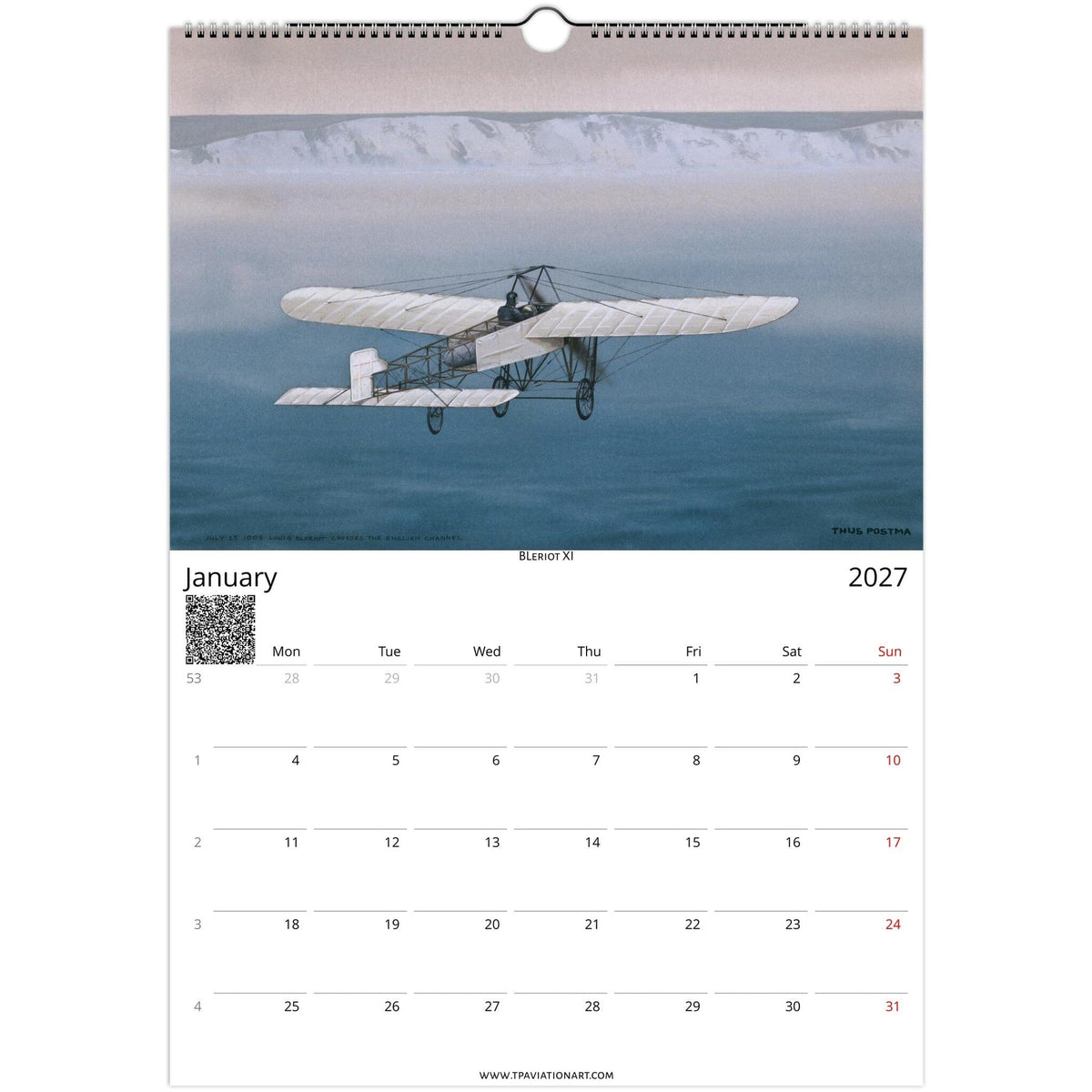 Thijs Postma - Aviation Art Calendar 2027 - Pioneers Of Flight Selection Calendar TP Aviation Art 