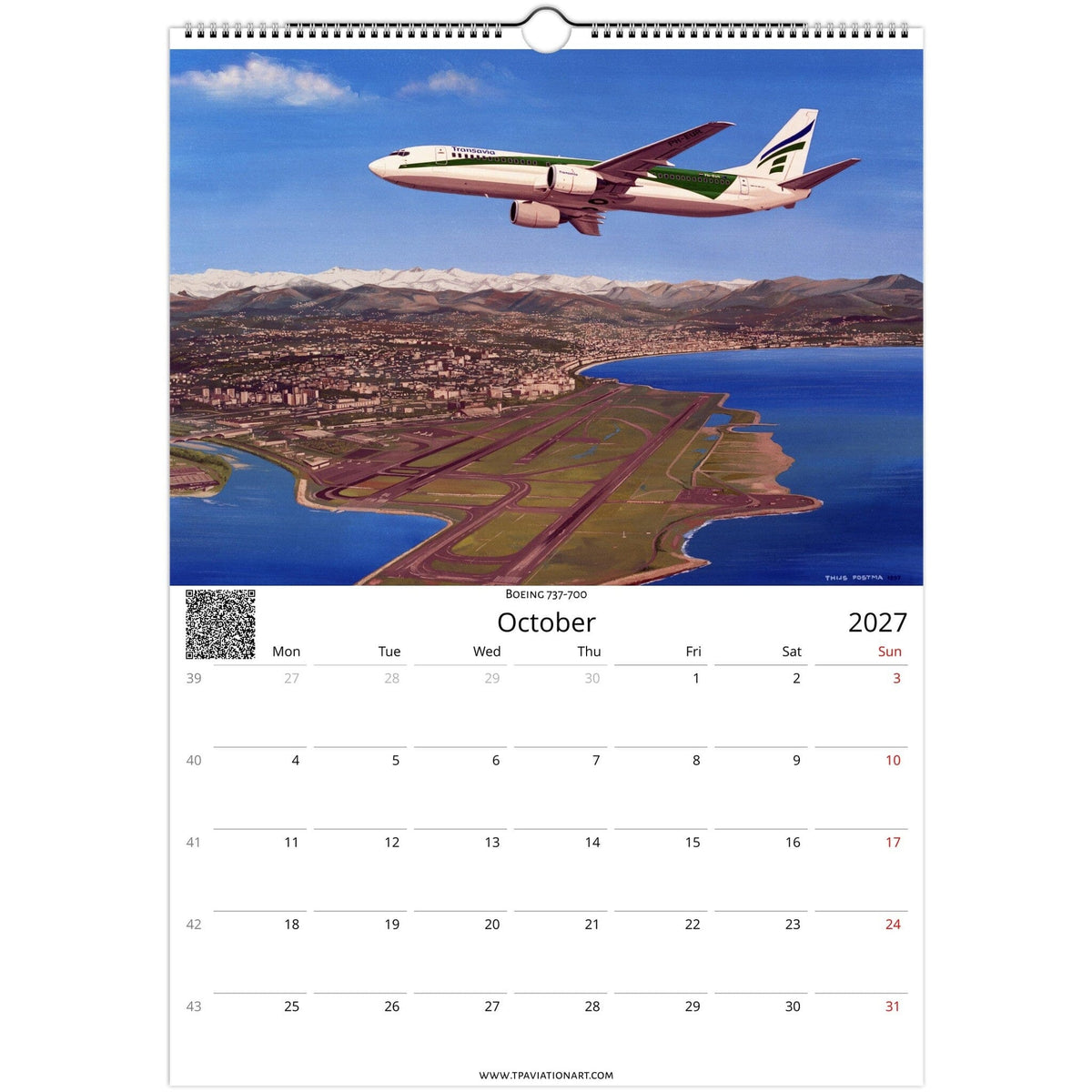 Thijs Postma - Aviation Art Calender 2027 - Transavia Collection Calendar TP Aviation Art 