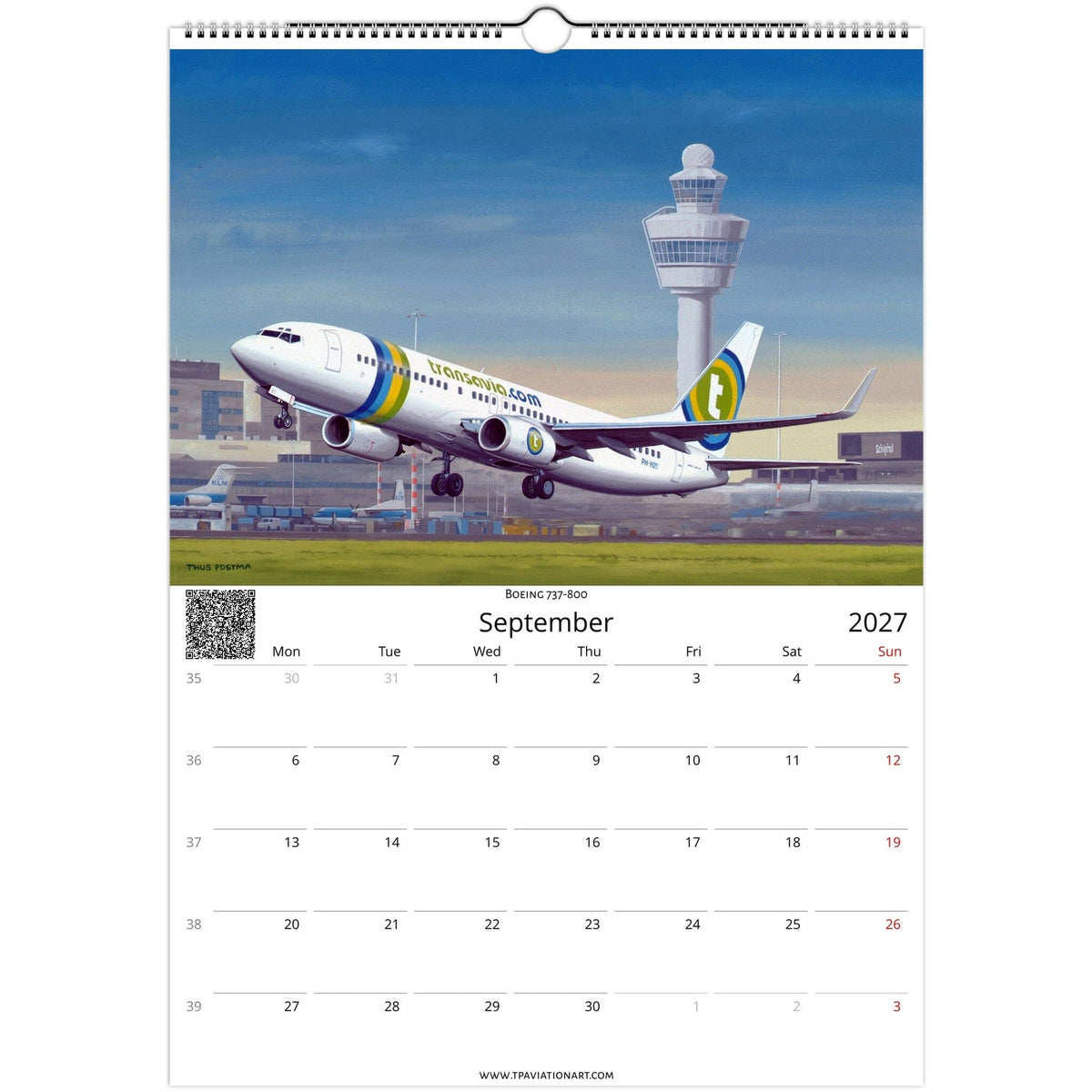 Thijs Postma - Aviation Art Calender 2027 - Transavia Collection Calendar TP Aviation Art 