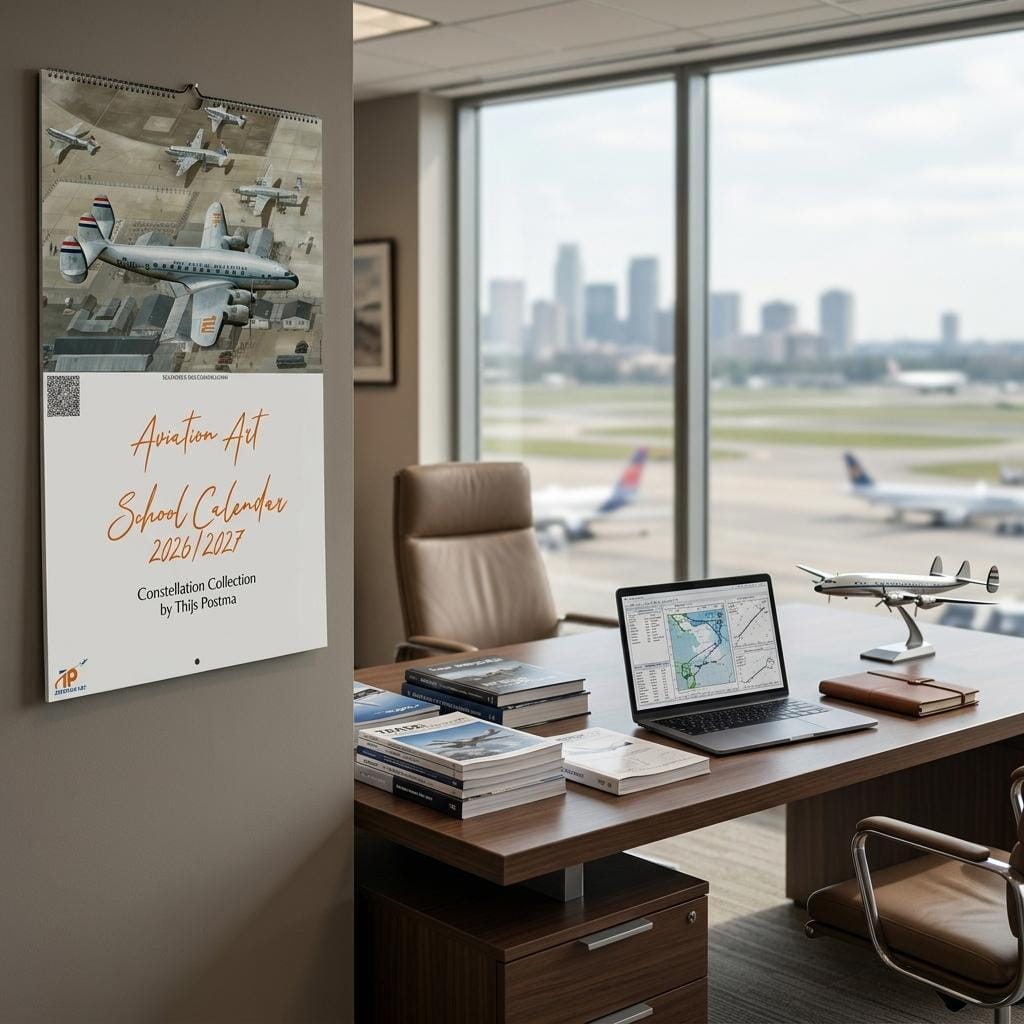 Thijs Postma - Aviation Art School Calendar 2026/2027 - Constellation Collection Calendar TP Aviation Art 