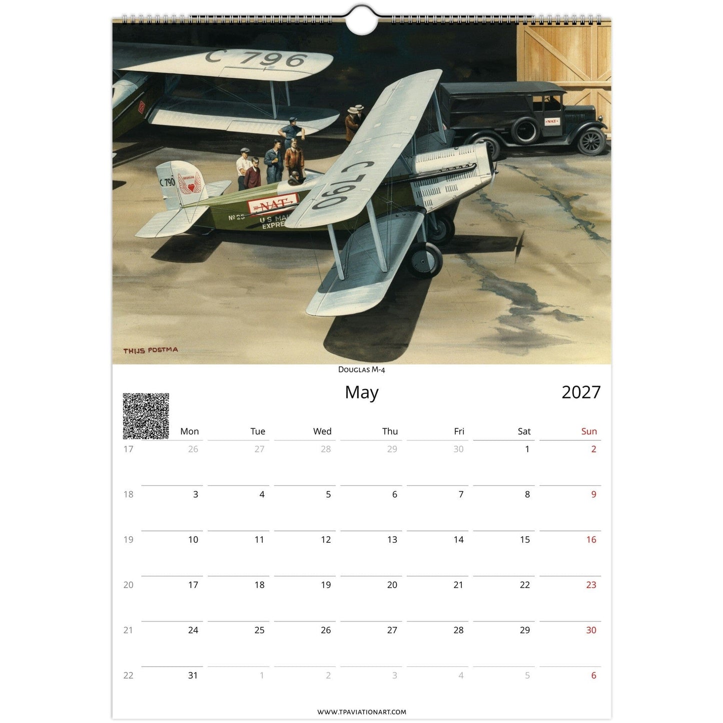 Thijs Postma - Aviation Art School Calendar 2026/2027 - Pioneers Of Flight Selection Calendar TP Aviation Art 