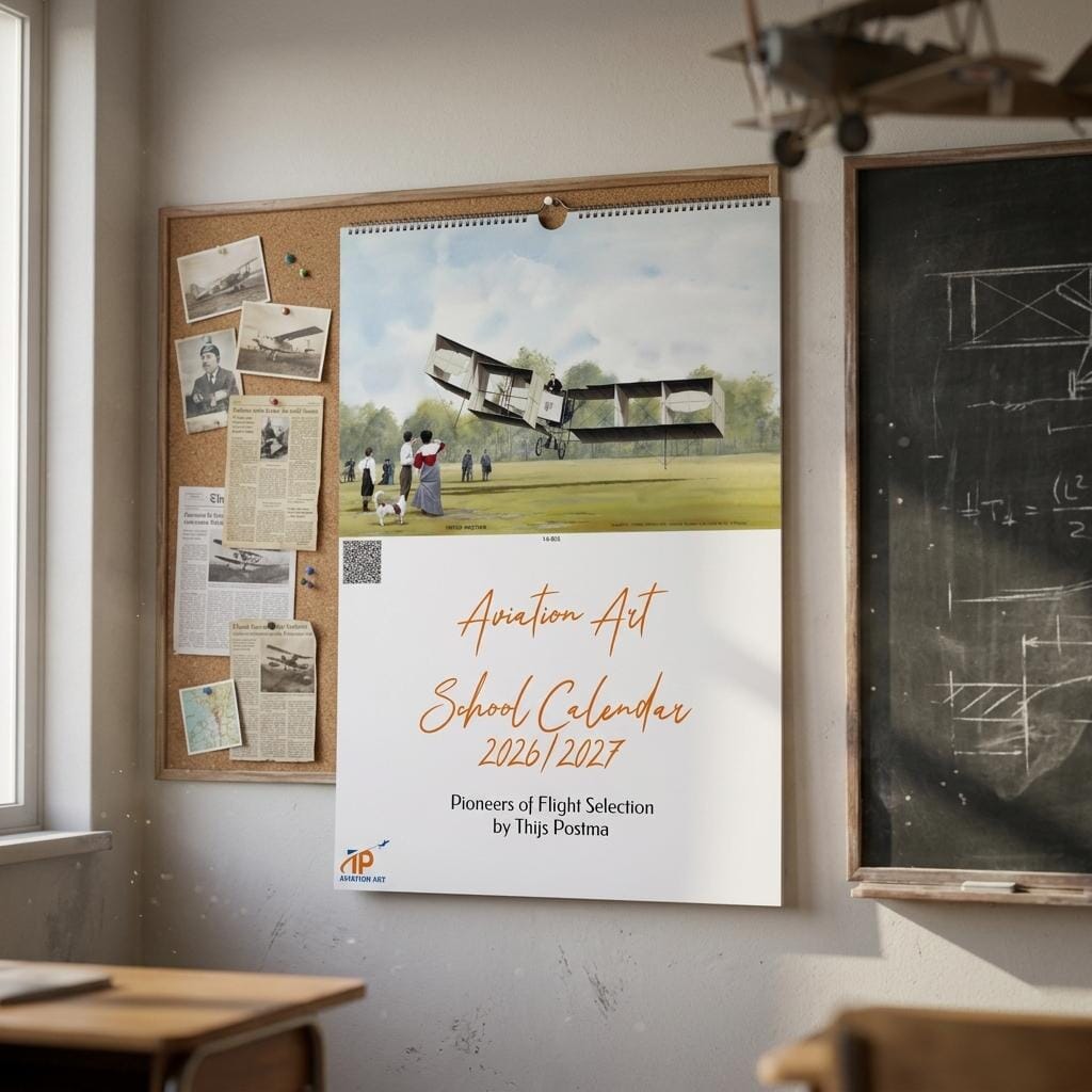 Thijs Postma - Aviation Art School Calendar 2026/2027 - Pioneers Of Flight Selection Calendar TP Aviation Art 