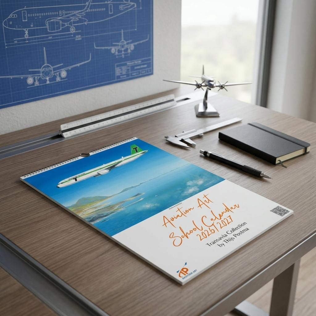Thijs Postma - Aviation Art School Calendar 2026/2027 - Transavia Collection Calendar TP Aviation Art 