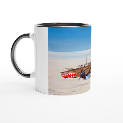 Thijs Postma - Mug - Messerschmitt Bf 110 Iraq - Ceramic 11oz Mugs TP Aviation Art Ceramic Black 