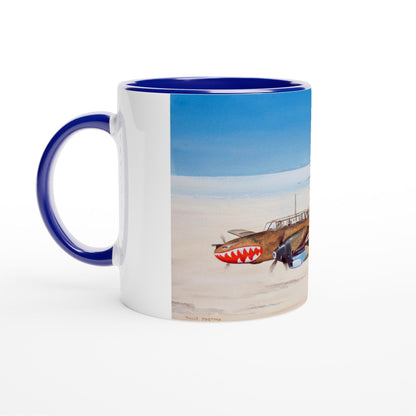 Thijs Postma - Mug - Messerschmitt Bf 110 Iraq - Ceramic 11oz Mugs TP Aviation Art Ceramic Blue 